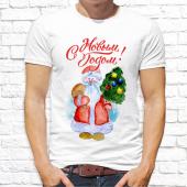 Новогодняя футболка "Дед мороз 2018" мужская с принтом