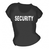 Женская чёрная футболка "CECURITY" с принтом