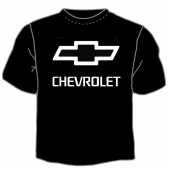 Чёрная футболка "CHEVROLET" с принтом