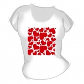 Женская футболка "Сердечки 2" с принтом