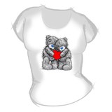Женская футболка "Мишки сердце" с принтом