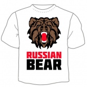 Мужская футболка "Российский медведь" с принтом