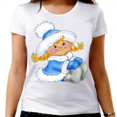 Новогодняя футболка "Снегурка" женская с принтом