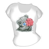 Женская футболка "Мишка с букетом" с принтом на сайте mosmayka.ru
