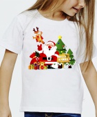 Новогодняя футболка "Весёлый дед мороз" детская с принтом