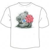 Детская футболка "Мишка с цветами" с принтом