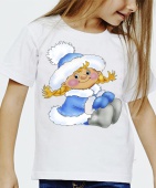 Новогодняя футболка "Снегурка" детская с принтом