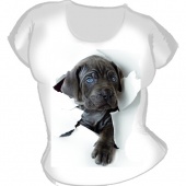 Женская футболка "Собака" с принтом на сайте mosmayka.ru