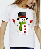 Новогодняя футболка "Снеговик 47" детская с принтом