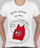 Парная футболка "Телефон любви" женская с принтом на сайте mosmayka.ru