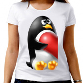 Парная футболка "Пингвин 5" женская с принтом