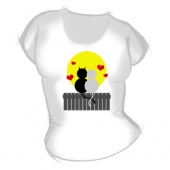 Женская футболка "Кошки на заборе" с принтом