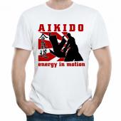 Мужская футболка "Айкидо" с принтом