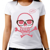 Парная футболка "Весёлый череп" женская с принтом