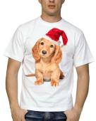 Новогодняя футболка "Новогодний щенок" мужская с принтом