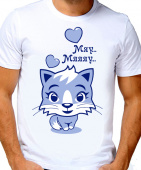 Парная футболка "Мяу мяу" мужская с принтом