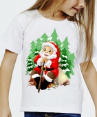 Новогодняя футболка "Дедушка мороз 2" детская с принтом