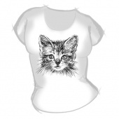 Женская футболка "Мордочка котёнка" с принтом