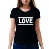 Парная футболка "1 любовь" женская с принтом