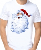 Новогодняя футболка "Бородатый мороз" мужская с принтом