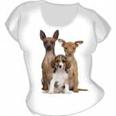 Женская футболка "3 щенка" с принтом