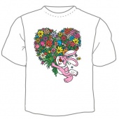 Детская футболка "Заяц с цветами" с принтом