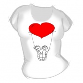 Женская футболка "Девушка с парнем в шаре" с принтом