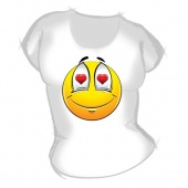 Женская футболка "Влюбленный смайл" с принтом