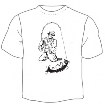 Мужская футболка "Рыбалка 2" с принтом на сайте mosmayka.ru