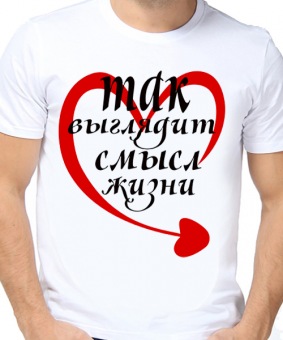 Парная футболка "Так выглядит смысл жизни" мужская с принтом на сайте mosmayka.ru