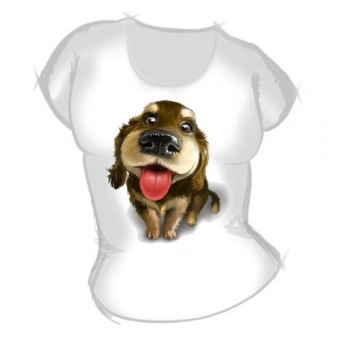 Женская футболка "Собачка" с принтом на сайте mosmayka.ru