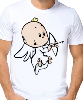 Парная футболка "Купидон" мужская с принтом на сайте mosmayka.ru