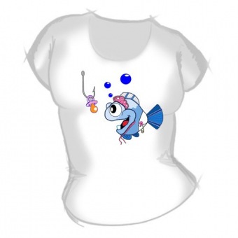 Женская футболка "Рыба" с принтом на сайте mosmayka.ru