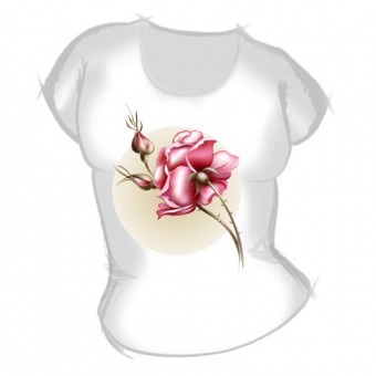 Женская футболка "Роза1" с принтом на сайте mosmayka.ru