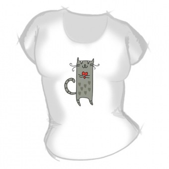 Женская футболка "Котик2" с принтом на сайте mosmayka.ru