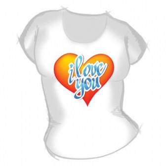 Женская футболка "Седечко i love you" с принтом на сайте mosmayka.ru