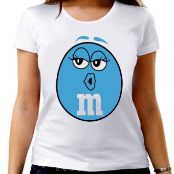 Парная футболка "M&M" женская с принтом на сайте mosmayka.ru