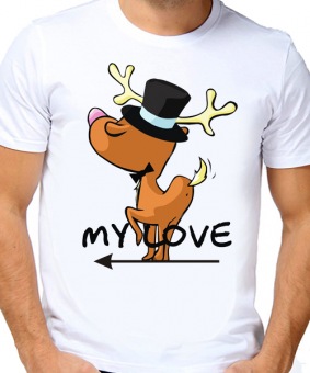 Парная футболка "Олень" мужская с принтом на сайте mosmayka.ru