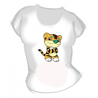 Женская футболка "Тигрёнок" с принтом на сайте mosmayka.ru