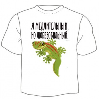 Мужская футболка "Я медлительный,но" с принтом на сайте mosmayka.ru