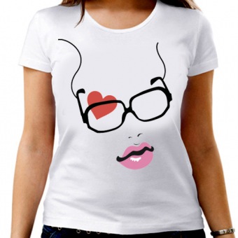 Парная футболка "Очки" женская с принтом на сайте mosmayka.ru