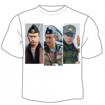 Мужская футболка "Путин в форме" с принтом на сайте mosmayka.ru