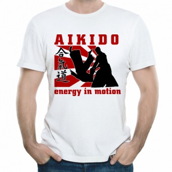 Мужская футболка "Айкидо" с принтом на сайте mosmayka.ru