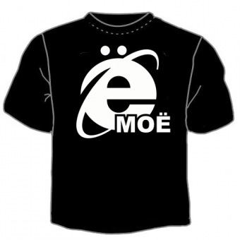 Чёрная футболка "Ё моё" с принтом на сайте mosmayka.ru