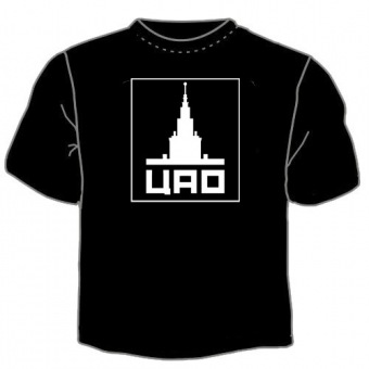 Чёрная футболка "ЦАО" с принтом на сайте mosmayka.ru