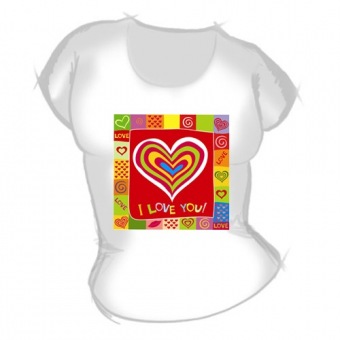Женская футболка "Сердце в квадрате" с принтом на сайте mosmayka.ru