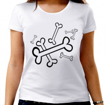Парная футболка "Косточки" женская с принтом на сайте mosmayka.ru