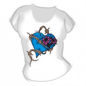 Женская футболка "Сердце шипы" с принтом на сайте mosmayka.ru