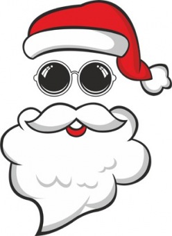 Новогодняя футболка "Дед мороз в очках." с принтом на сайте mosmayka.ru