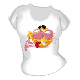 Женская футболка "Смайл с нижним бельём" с принтом на сайте mosmayka.ru
